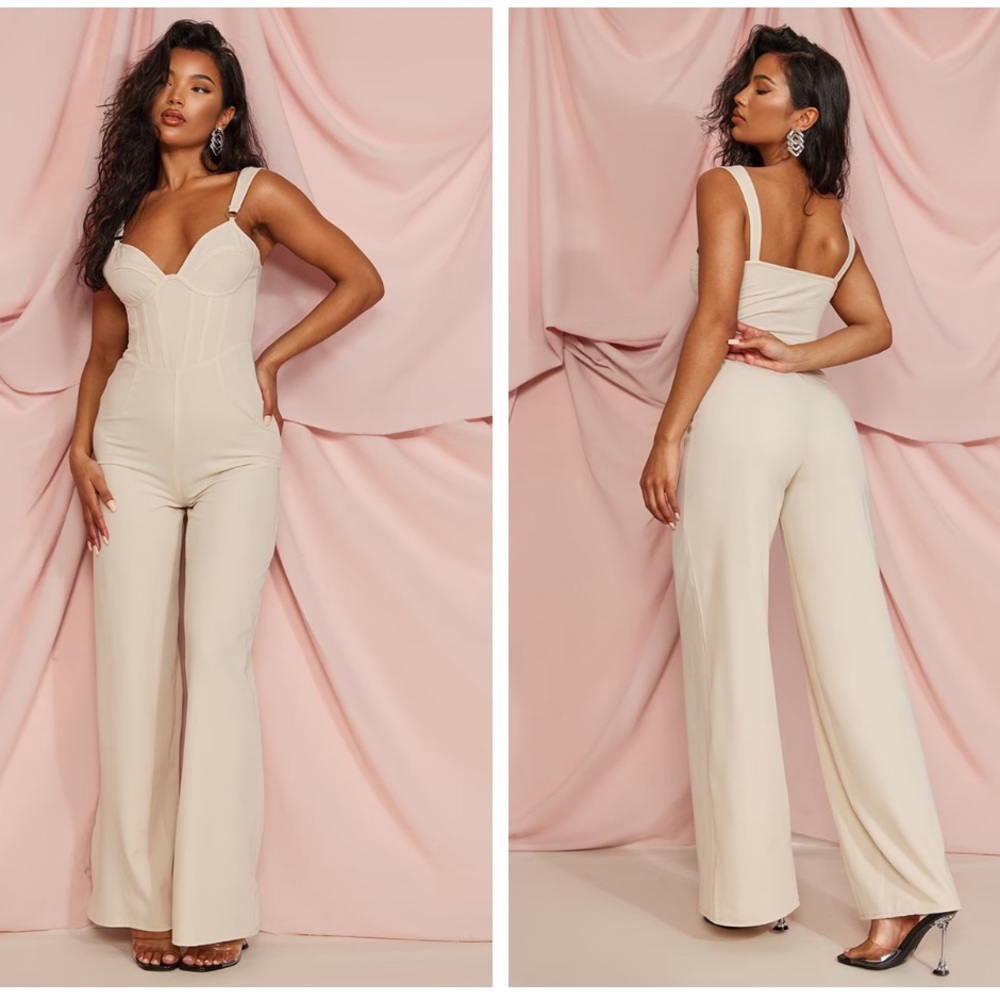 Stone Woven Corset Ring Detail Strappy Jumpsuit